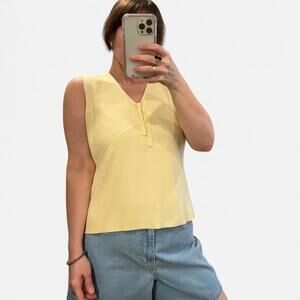 Vintage 90s Butter Yellow Knit Tank